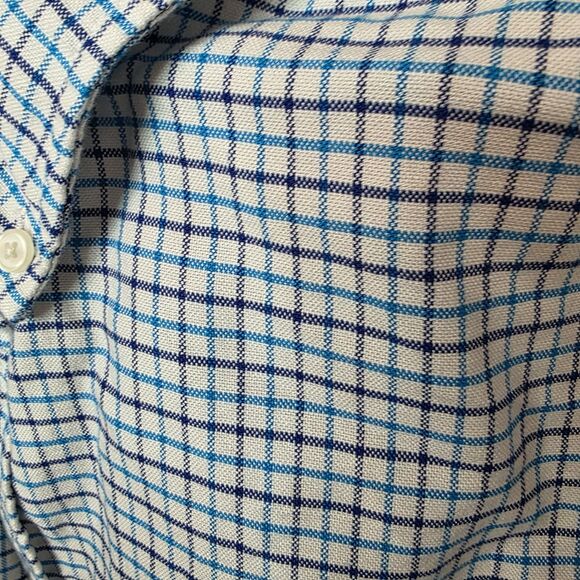 American Eagle Button Up Checked Shirt Size Xl Classic Fit Long Sleeve Blue - Picture 9 of 10